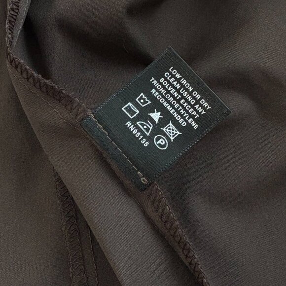 Lafayette 148 NY Brown Dolly Wrap Tie Dress Cotton Stretch Sz 8 Minimalist Chic - Picture 7 of 9